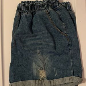 SheIn Distressed Jean Shorts